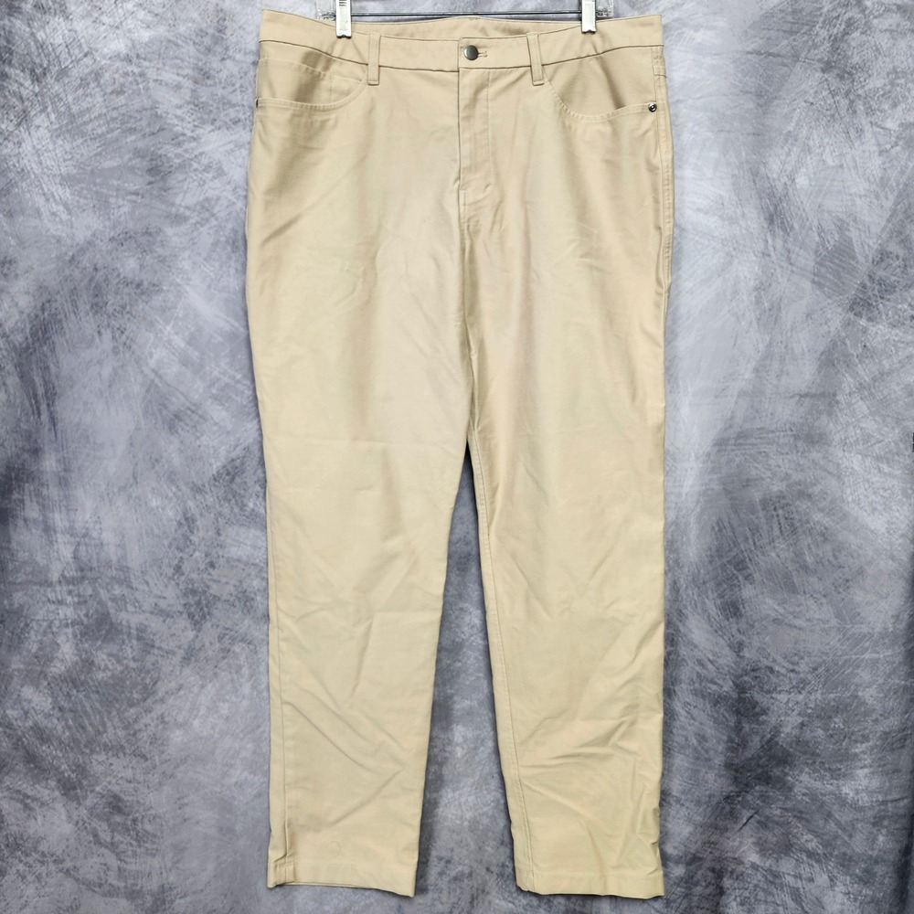 Lululemon ABC Commission Pant Mens 36x32 Khaki Tan Technical Stretch Chino